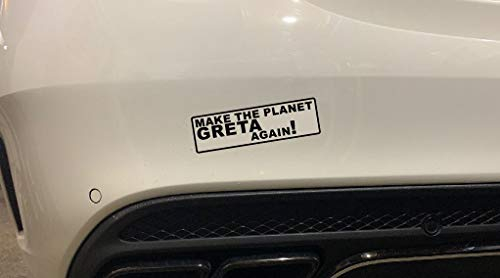Dinger-Design Aufkleber Make The Planet Greta Again Autoaufkleber Umwelt Feinstaub Sticker JDM (Weiß)