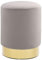 vidaXL Hocker Fassform Polsterhocker Sitzhocker Schemel Samthocker Pouf Sitzpouf Velour Fußhocker Rund Hellgrau Golden Samt 28 x 36 cm