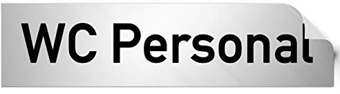 Kinekt3d Leitsysteme Folienschild Türschild • WC Personal • PVC Hinweisschild • 160 x 40 mm Silber • selbstklebend • Kratzfester Druck • UV Beständig