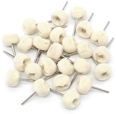 KiKiHong 25 Pezzi Coton Ruota Lucidatura per Dremel Utensile Rotante,Rimuovere lo Sporco Superficiale e la Ruggine