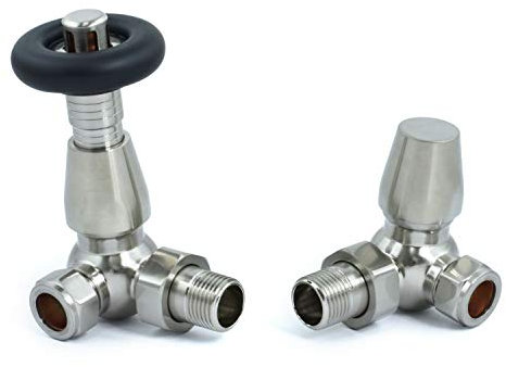 Hot Flow | Jordan Thermostatic Radiator Valve – Corner (Satin Nickel)