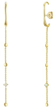 Glanzstücke München Damen Ohrhänger 925/- Sterling Silber gelbvergoldet 18 Karat Opal (synth.) Silberohrhänger