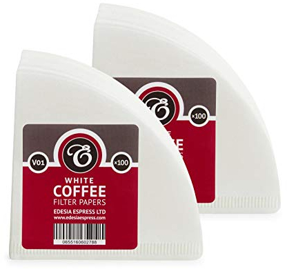 EDESIA ESPRESS - Kaffeefilterpapier - Weiß - V01-200 Stück - kompatibel mit Hario 01