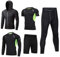 HZQIFEI Herren 5 Stücke Sport Anzug Schnell Trocken Joggen Kleidung Strumpfhosen Laufanzüge Kompression Shirt Gym Training Lauf Trainingsanzüge (Stil#1, XXL)