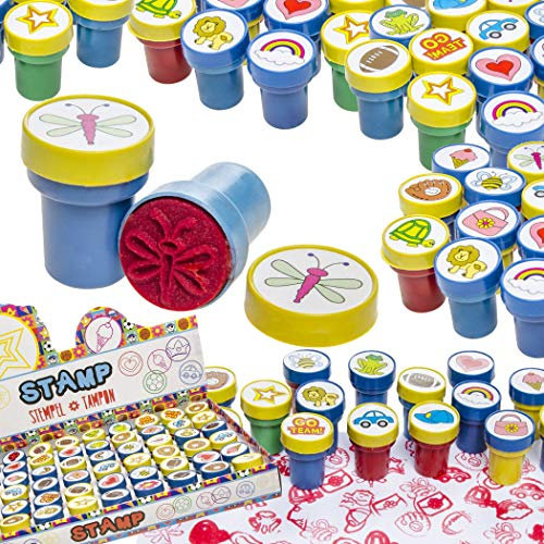 Carpeta - 30 x Stempel Mix für Kinder | NEU | Multicolor | Mitgebsel┃Kindergeburtstag┃30 Stück
