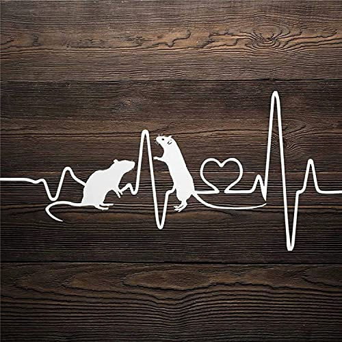 myrockshirt Herzschlag Maus Ratten Ratte 20 cm Aufkleber Autoaufkleber Sticker