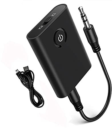 2 in 1 Bluetooth Adapter Receiver and Transmitter with 3.5 mm Audio Cable, Bluetooth Receiver for Headphones HiFi Speaker Radio Car TV PC Laptop Tablet MP3/MP4, Audio 5.0 Bluetooth Adapter