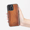 Solo Pelle Lederhülle für das iPhone 13 Pro Max in 6.7 Zoll Stanford Case Leder Hülle Ledertasche Backcover aus echtem Leder (Cognac Braun)
