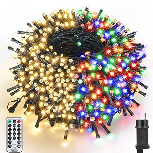 WUJUN 30m 300 LED Weihnachten Halloween Lichterketten, End-to-End Stecker Speicherfunktion Outdoor Indoor Lichterkette Weihnachtsbaum, Garten, Party, Hochzeit (Warmweiß & Mehrfarbig)