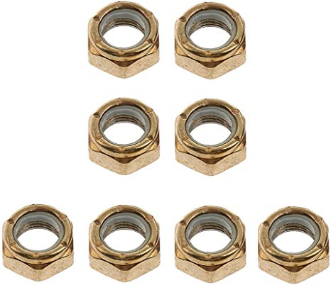 8 Stück Skateboard Longboard Zubehör Nüsse Golden - 7x10x14mm für Kingpin