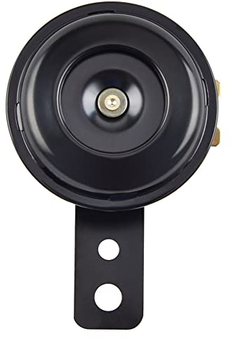 Motorrad Hupe, Asudaro 6V 105DB Universal Motorrad Horn Lautsprecher Universal Motorrad Elektrische Hupe Runde Wasserdichte Sirene für Moped ATV Cross-Country Bike,schwarz