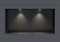 Nicchia da parete in acciaio inox NT306010X senza bordo con faretti LED - 30 x 60 x 10 cm (A x L x P) - colore selezionabile, Colore:nero, LED-Spot:2x Spot Einbaurahmen Chrom