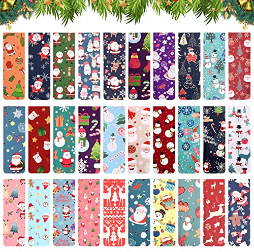 Aohcae 30 Stück Magnetische Lesezeichen Weihnachten, Magnet Lesezeichen Bunt Magnet Lesezeichen Kinder Magnetische Lesezeichen Lustig Weihnachten Lesezeichen