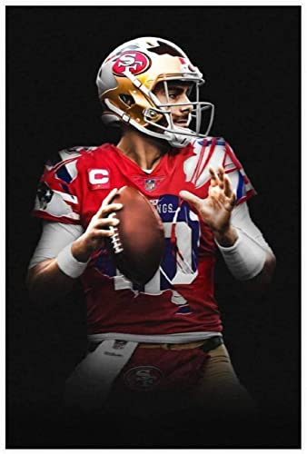 TSALF Leinwandposter Kein Rahmen Fußballspieler Jimmy Garoppolo San Francisco 49ers Sportplakat Poster Wandkunst Dekor Druck Bilder für Wohnzimmer OOM Schlafzimmer Dekoration 60x90cm