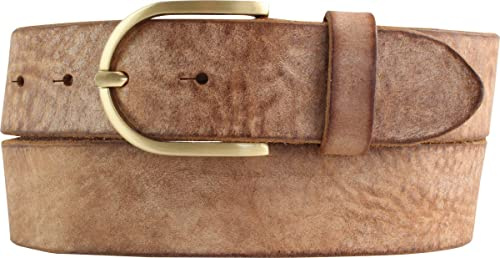 BELTINGER Damen-Gürtel aus weichem Vollrindleder Vintage-Look 4 cm | Jeans-Gürtel für Damen mit goldener Gürtelschließe 40mm | Ledergürtel Used-Look