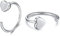 CHIC & ARTSY Creolen Ohrringe 925 Sterling Silber Halb Kreolen Ball Huggie Hoops Knorpel Hängend für Damen Mädchen
