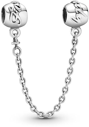 PANDORA Silver Family Forever Safety Chain Charm for Bracelet