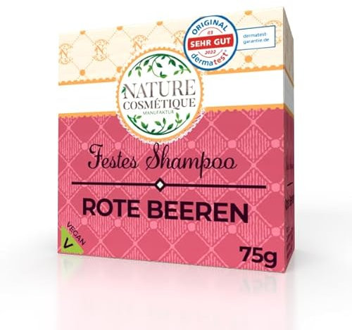 Haarseife Rote Beeren, festes Shampoo, Shampoo Barren - 75g - handgemacht, vegan, nachhaltig, mit BIO Kokosöl