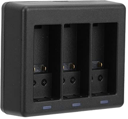 Action Camera Battery Charger, 3‑Channel Battery Charging Station with LED Display, Multi Protection, 5V/2A Fast Charging for 9 Sport Camera Battery