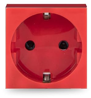 Livolo Module halbe und ganze Einsätze für Bodentanks Tischtanks Wandsteckdosen Einbau Steckdose, USB, TV, Sat, Netzwerkdose, etc (Einsatz Steckdose VDE LEG-77219 Rot)