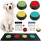 MMGGAISH 4 Boutons de Communication pour Chien, Boutons enregistrables, Boutons pour Chiens, 4 Boutons, 1 Tampon en Caoutchouc, 50 Autocollants, entraînez Votre Chien à Parler