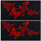 GORGECRAFT 2 Blatt Blumen-Schmetterlings-Aufkleber Schmetterlinge Küssender Hibiskus-Zweig Auto-Aufkleber Reflektierender Wasserfester Vinyl-Aufkleber Damen-Autoaufkleber Für Auto LKW Wandkunst Rot