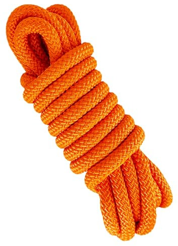 Bunte Polyester Seil 12 MM. Rope Paracord, Kletterseil. Nylonseil für Outdoor, Garten und DIY. 5M. Orange