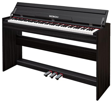 WENCAI Digital Piano 88 Key Full Size Keyboard for Beginners, Black