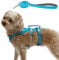 Wuffley Hundegeschirr mit Leine, Sicherheitsgeschirr Hund Ausbruchsicher, Anti Zug Hundegeschirr mit Assistenzgriff und Reflektierende, Leichtes Verstellbare Geschirr für Mittelgroße Hunde (Blau,XS)