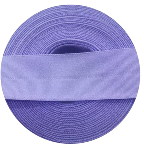 LIMIKPH 10 Meter Gefalzt Elastic Gummiband Faltband -viele Farben erhältlich, 20mm Breite Faltgummi (Lila)