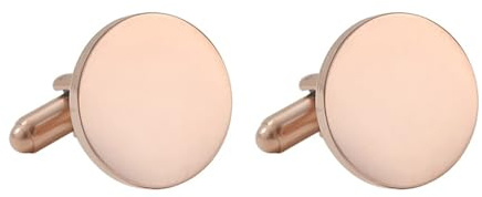 Skcess Manschettenknöpfe Herren Roségold, Manschettenknöpfe Für Herren Rund Schlicht Titan Manschettenknöpfe Herren 1.8X1.8 cm
