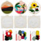 Allazone 3 Setzen Punch Needle Anfänger Stickerei Set, Punch Needle Set mit Stickrahmen zum Sticken für Kinder Erwachsene Basteln DIY Stanznadel Stickrahmen Kit (Kokosnussbaum)