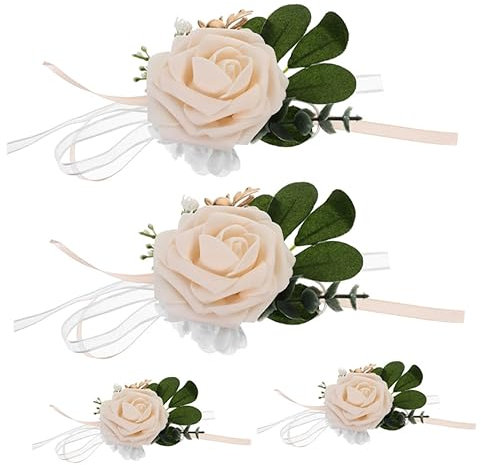 4 Stück Handgelenk Blumen Handgelenk Corsage Für Die Braut Hand Blumen Armband Corsage Armband Braut Hand Blumen Braut Handgelenk Corsage Armband Brautjungfer Zubehör