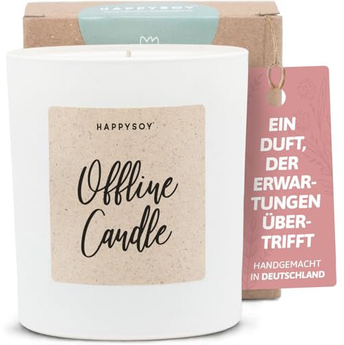 Geschenk Anti Stress - Offline Duftkerze mit Spruch - Aufmunterung, Entspannung, Meditation - Handgemachte Kerze - Sojawachs - Weiß