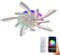 REYDELUZ Ceiling Fans with Lights RGB, 30IN,6-Speed Fan Light, 7 RGB Modes for Bedroom and Living Room