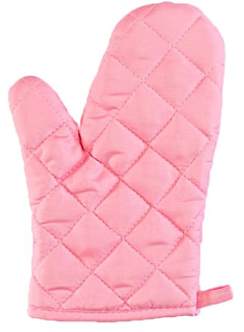 Cotton Oven Mitts Heat Resistant Anti-Scald Gloves for Baking Microwave Pink, kitchen oven gloves