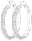 PABBEU Ohrringe Schwarz Silber 925 Creolen, Hypoallergen Schwarz Groß Sterling Silber Ohrringes Silber Ohrringe, Bequem Leichte Silberne Ohrringes für Damen 50MM