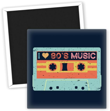 80s Musik Kassetten Design - Retro Kühlschrankmagnet - Bunte Kühlschrankmagnete für kreative Deko - Geschenkideen für Musikliebhaber - Nostalgie Magnet - Vintage Magnet - Wohnaccessoires