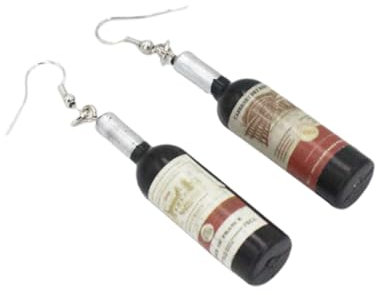 SAFIGLE Wine Bottle Shaped Ear Hooks Elegant Ear Dangle Fashion for Women Unique Black Dangle Special Occasion