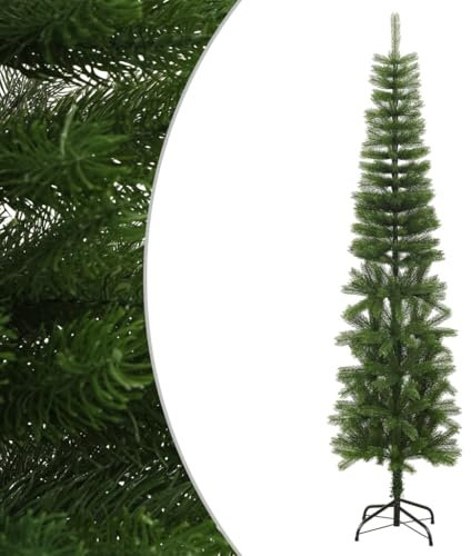 imasay Albero di Natale Artificiale Sottile con Base 240 cm PE,Albero Natale，Christmas Tree，Alberi di Natale，Alberi Natale