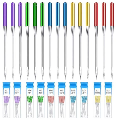 30 Pcs Sewing Machine Needles, Universal Machine Needles, Universal Regular Point, for Home Compatible with Singer, Brother and Old Sewing Machines(5 Sizes 9mm, 11mm, 14mm, 16mm, 18mm)