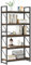 YITAHOME Bookcase 5 Tiers, Large Bookshelf, Wooden Shelf and Metal Frame, Industrial Shelving Unit, Floorstanding Storage Rack, for Living Room, Home Office, Rustic Brown Book shelves