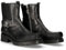 New Rock Stivali Moto Unisex Cerniera Colore Nero Pelle/Unisex Black Motorcycle Boots Leather Zipper M.7605C-C1, Nero , 41 EU