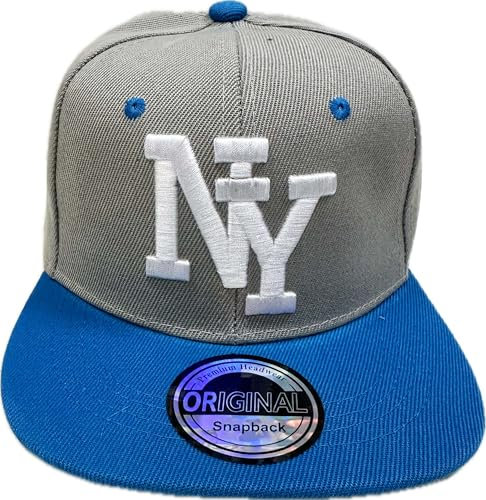 Snapback USA Cap Teenie Erwachsene Kappe Basecap Mütze Trucker Cappy Sport NY Teenie Grafiti Style (DE/NL/SE/PL, Alphanumerisch, Einheitsgröße, Grau Türkis)