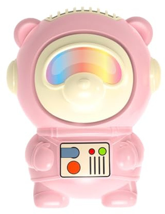 ccuzs Portable Bladeless Fan, Space Bear-Shaped Mini Fan, USB Rechargeable Personal Cooler, 2-Speed Adjustable Wind, Quiet & Safe Design, Ideal for Travel, Beach, Camping, Indoor & Outdoor Use