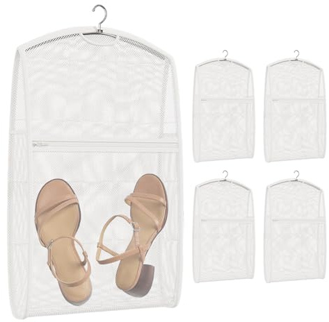 Bolsa de lavado de zapatos, bolsa de zapatos para lavadora, Juego de bolsas de secador de calzado de 5, Bolsa de lavadora de calzado portátil reutilizable hangable para zapatillas de zapatillas de zap