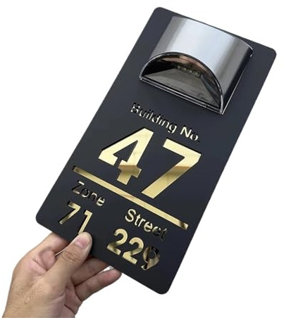 Hausnummer,Hausnummernschild Solar-LED Hausnummernschild Personalisiert, Beleuchtetes Acryl-Adressschild Für Außen(Black Rose Gold,25x15cm,Font 3)