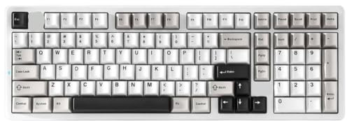 Weiß AL98 1800 Layout QMK VIA Kabellose mechanische Tastatur mit vorgeschmierten Schaltern, Hot-Swap-Buchsen, Dichtungsmontage-Design, RGB-kompatibel mit Standard-USB und QMK VIA-Software(White)