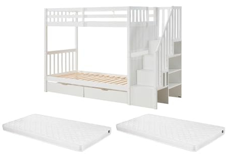 Vente-unique - Etagenbett 2 Zileni - MDF - weiß