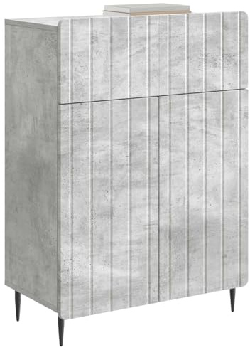 vidaXL Sideboard Betongrau 66 x 34,5 x 92 cm Holzwerkstoff, Vielseitige rechteckige Aufbewahrung, moderner Sideboard für Wohnzimmer, stylische Kabinett für Essensbedarf
